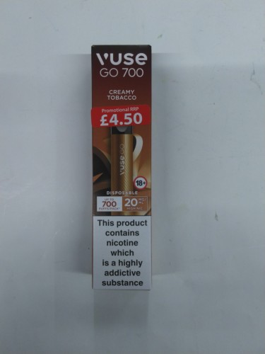 Vuse Go 700 Creamy Tobacco Upto 700 Puffs PM 4.50