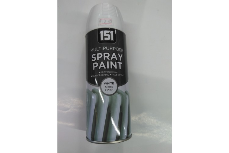 151 Multipurpose Spray Paint White Gloss Finish 400ml