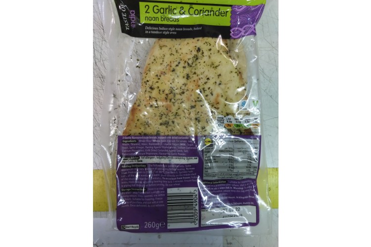 2 Garlic And Coriander Naan Bread