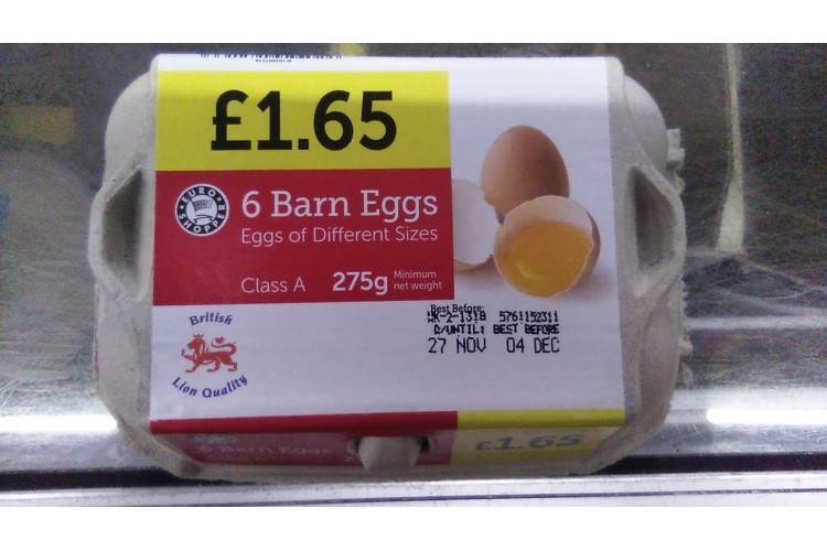 Euro Shopper 6 Barn Eggs 