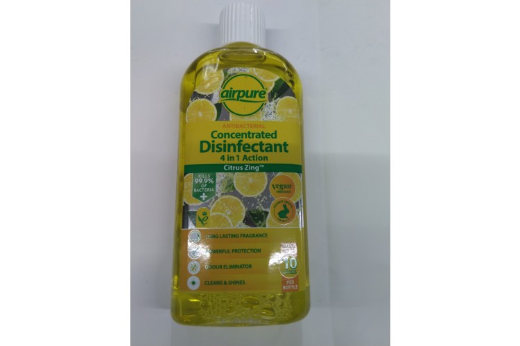 Airpure Antibacterial Concentrated Disinfectant 4 in 1 Action Citrus Zing 240ml
