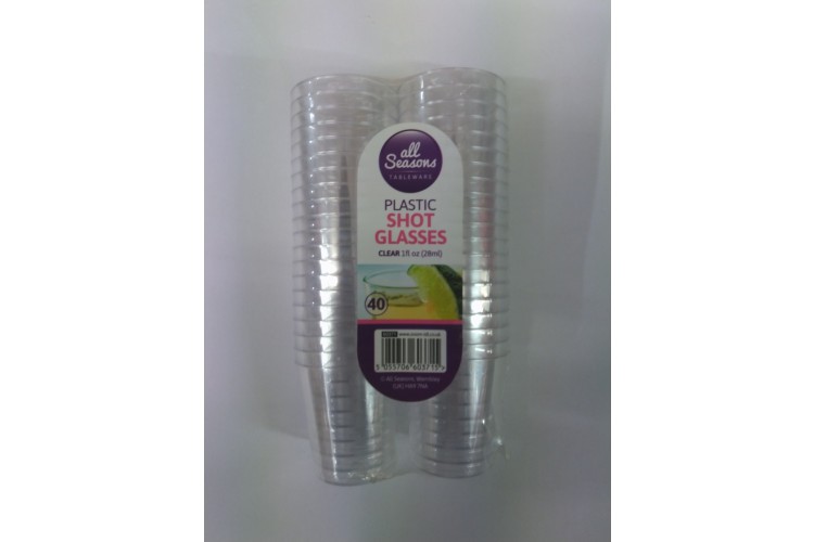 All Seasons Plastic Shot Glasses 28ml 40