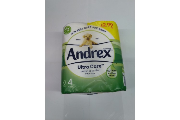 Andrex Ultra Care Lotion with Aloe Vera+Vitamin E (4 Rolls)