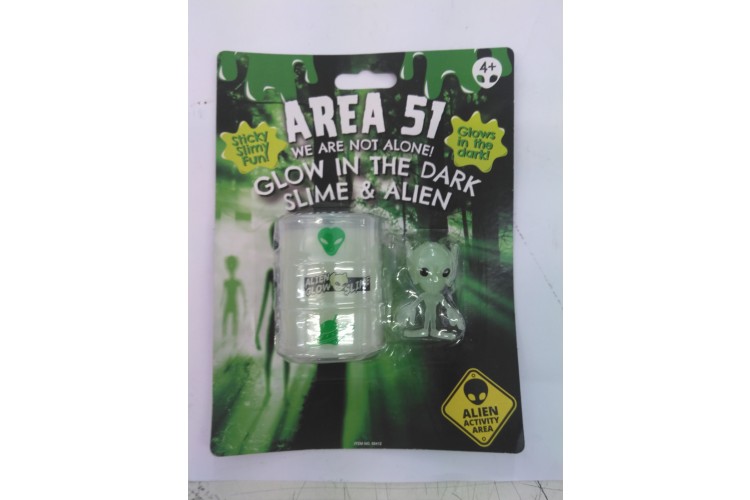 Area 51 Glow In The Dark Slime & Alien