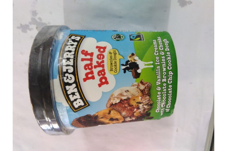 Ben & Jerrys Half Baked chocolate & Vanilla Ice cream 465ml
