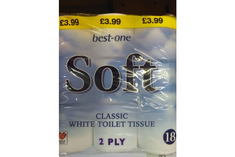 Best-One Soft Classic White Toilet Tissue 2Ply 18