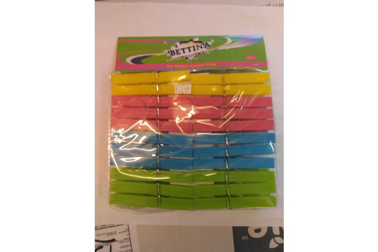 Bettina Jumbo Plastic Clothes Pegs 22pcs Extra Large 