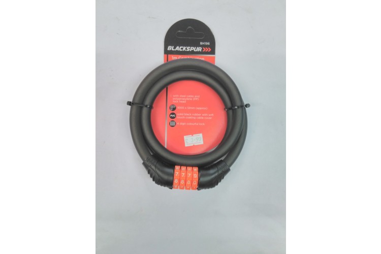 Blackspur 1mm Combination Bicycle Lock