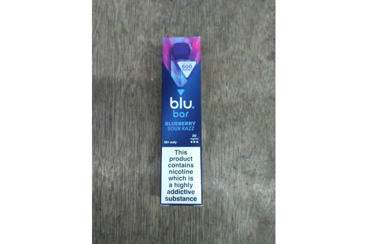 blu bar Blueberry Sour Razz 600 Puffs 20 mg