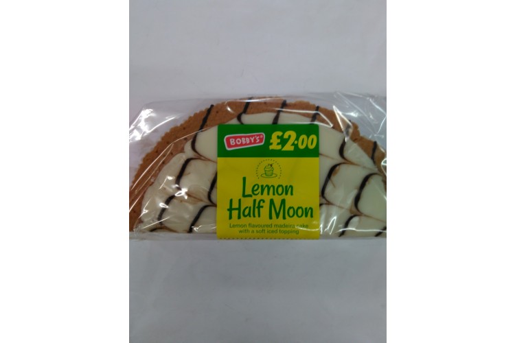 Bobby's Lemon Half Moon Lemon Flavored Madeira Cake With A Soft Iced Topping 350ge 