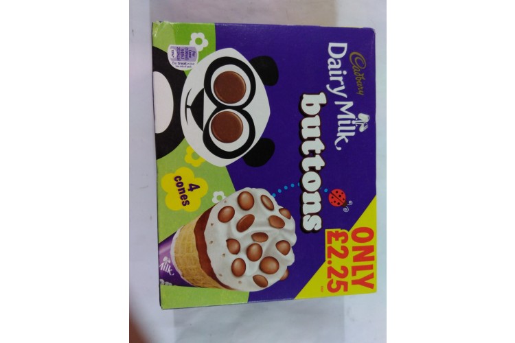 Cadbury Dairy Milk Button 4x cones 