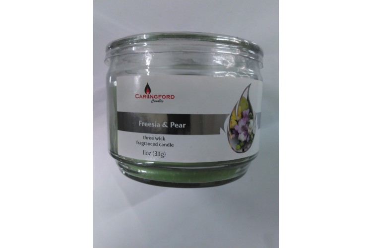 Carlingford Freesia & Pear Three Wick Fragranced Candle 11oz