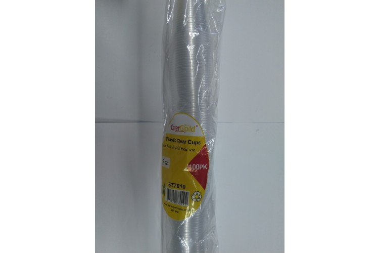 Cater Gold Crystal Plastic Clear Cups 100 Pack