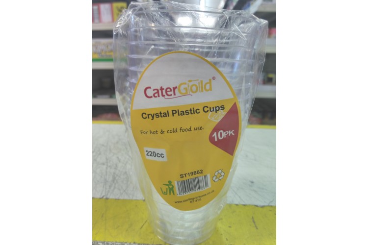 Cater Gold Crystal Plastic Cups 10 Pack