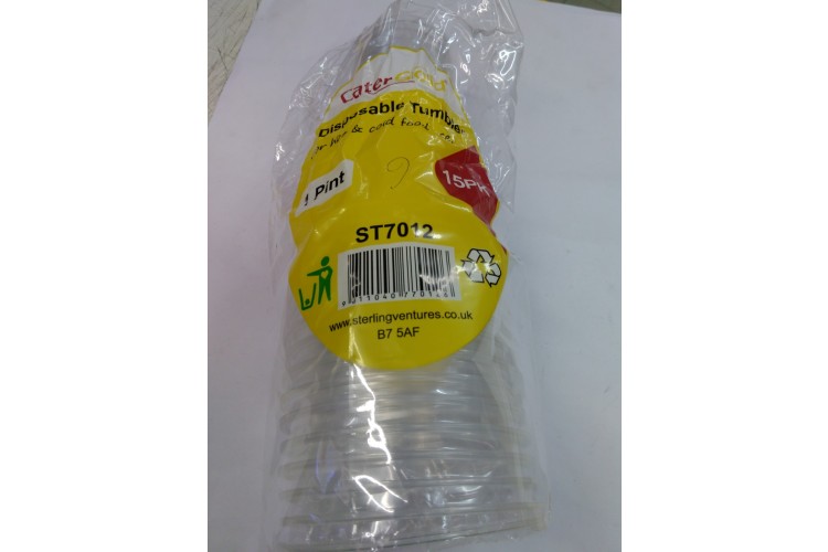 Cater Gold Disposable Tumbler 1 Pint 15 Pack 
