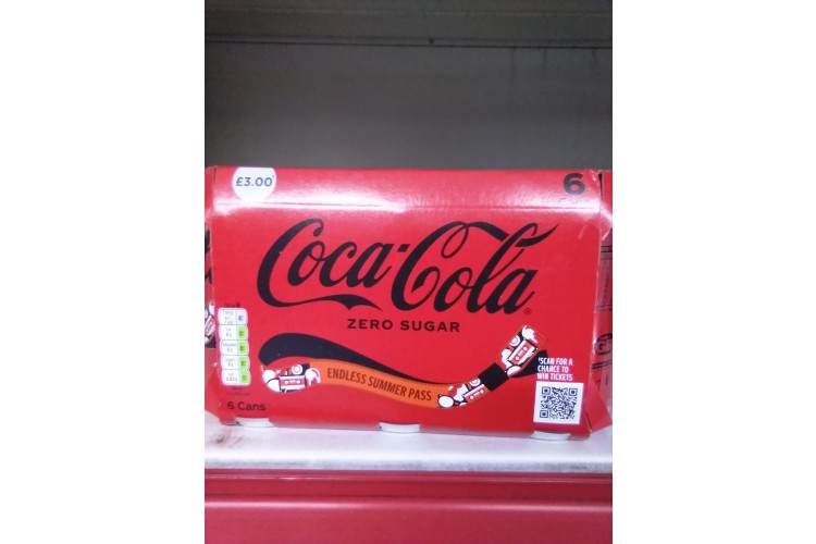 Coca Cola Zero Sugar 6pk 330ml 
