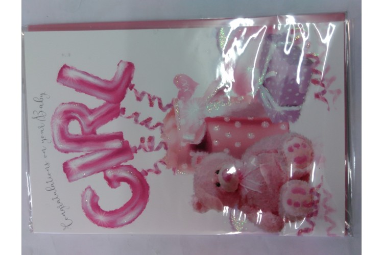 CONGRATULATIONS ON BABY GIRL CARD