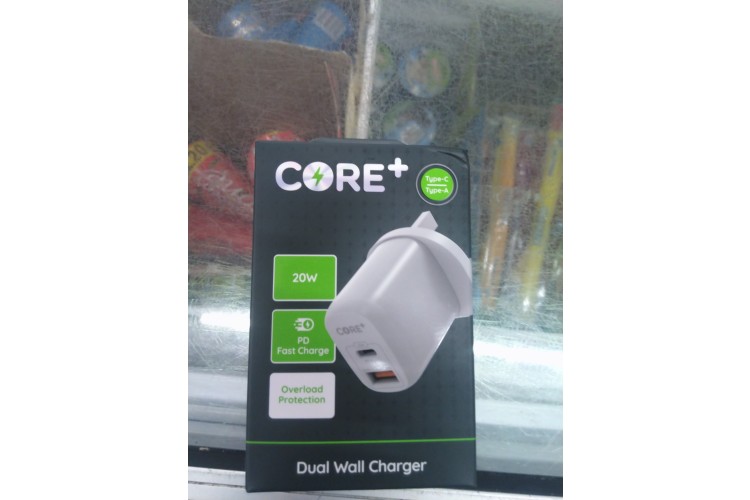 Core+ Dual Wall Charger 20W Type C / Type A