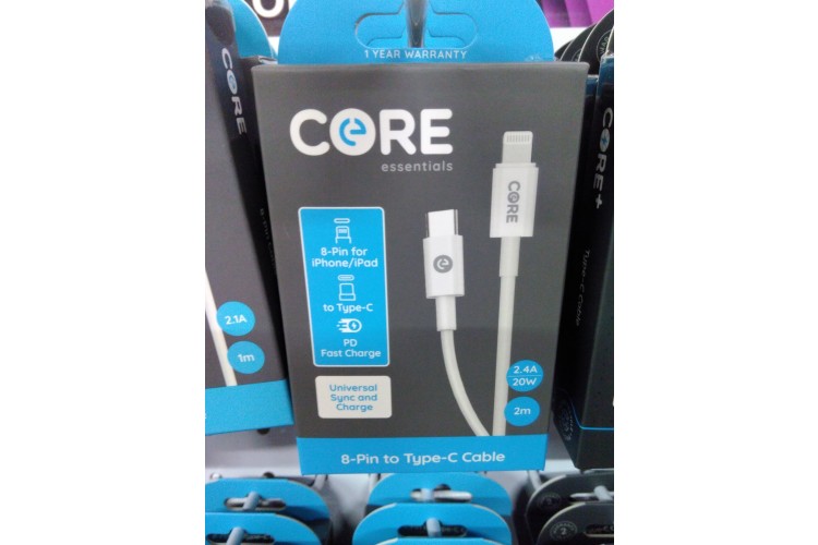 Core Essentials 8 pin to Type-C Cable 