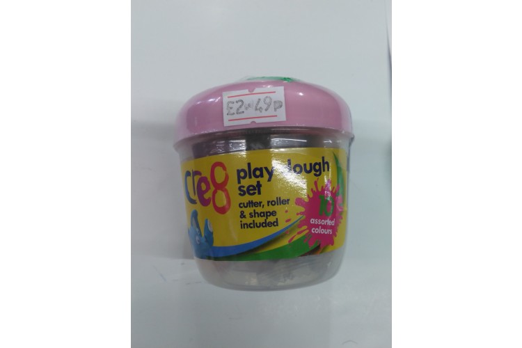 Cre8 Play Dough Set Cutter, Roller & Shape Included. 10 Assorted Colours