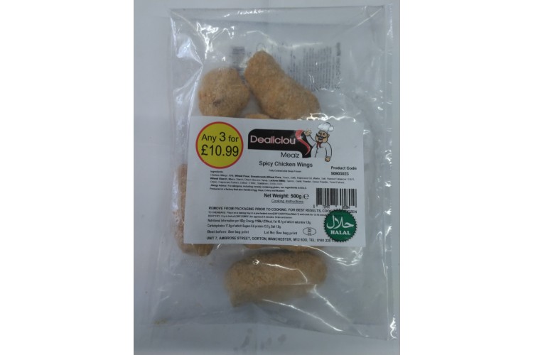 Dealiciou Mealz Spicy Chicken Wings 500g