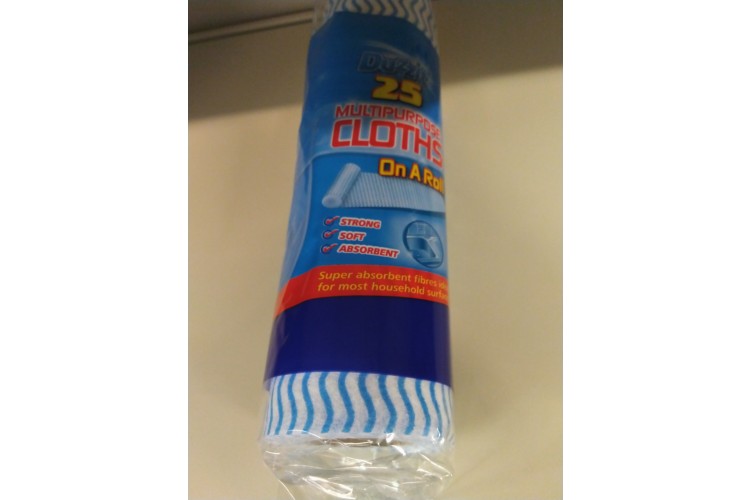 Duzzit 25 Multipurpose Cloths On A Roll