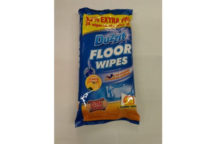 Duzzit Floor Wipes 24 Jumbo Wipes Lemon Fresh