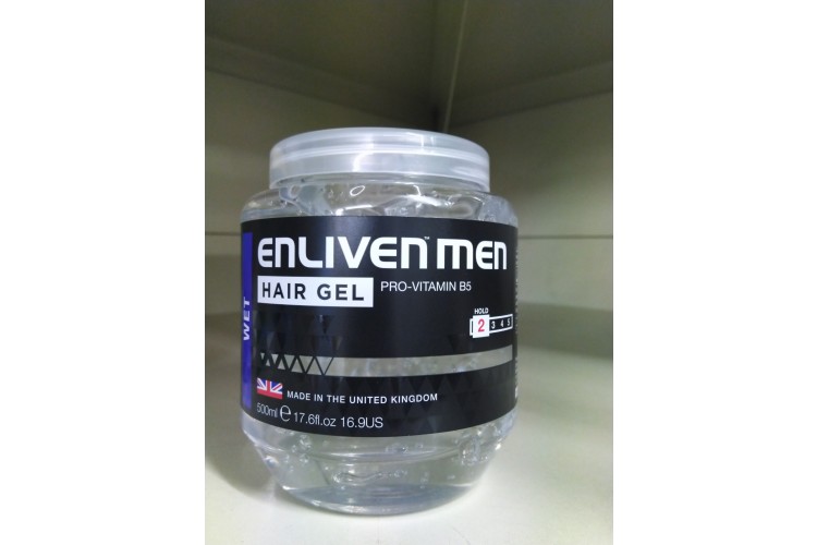 Enliven Men Hair Gel Wet  500mlPro -Vitamin B5 Hold 2 