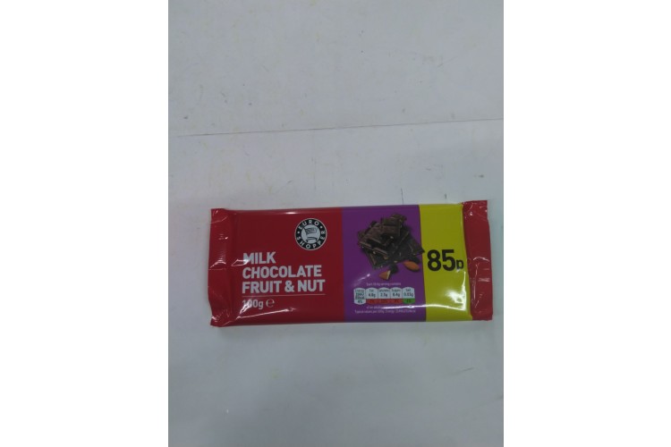 Euro Shopper Milk Chocolate Fruits & Nuts 100 g