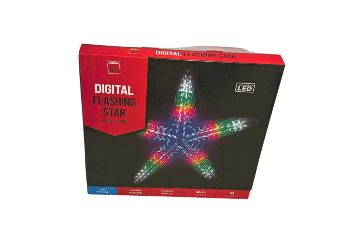 Festive Magic Digital Flashing Star Multi Colour 50cm Diameter