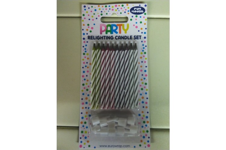Fun House Party Relighting Candle Set 10 Candles With Stand