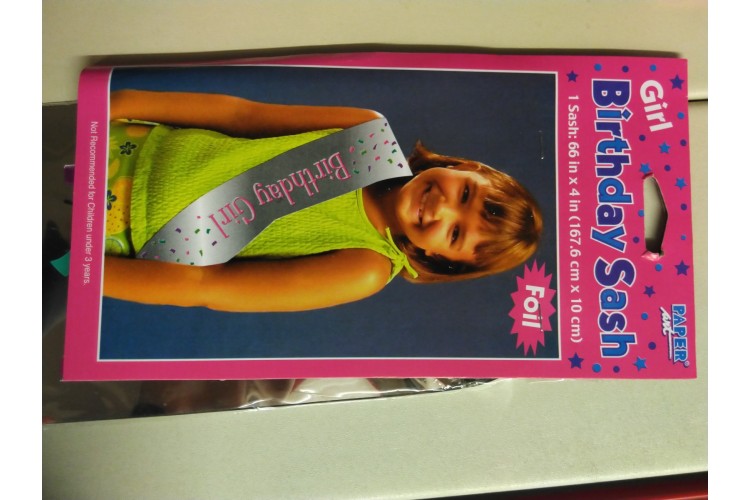 Girl Birthday Sash 66in x 4in