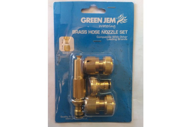 Green Jem Brass Hose Nozzle Set 