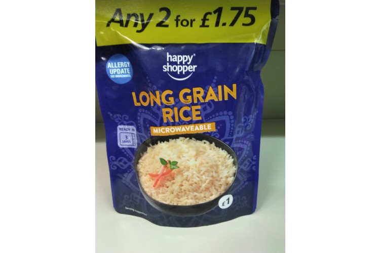 Happy Shopper Long Grain Rice  Microwaveable 250g