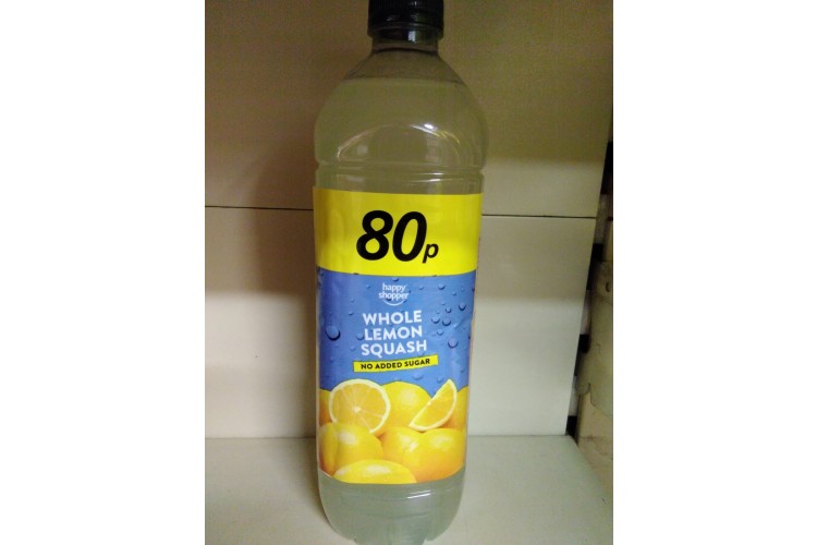 Happy Shopper Whole Lemon Squash no added Sugar 1 Litre 