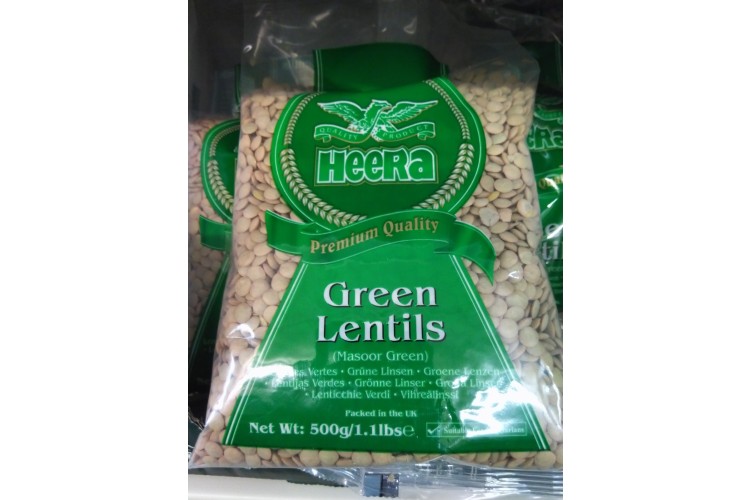HEERA GREEN LENTILS (MASOOR GREEN) 500G 