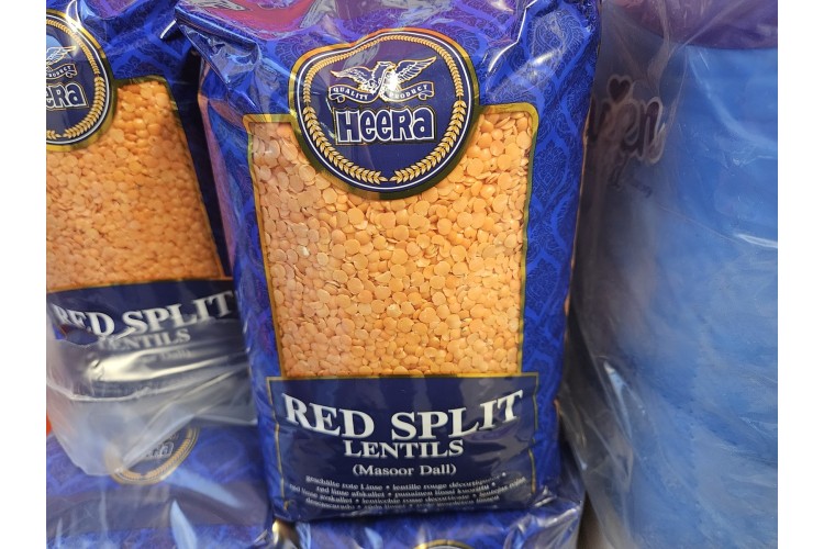 Heera Red Split Lentils Brick Pack (Masoor Dall) 2KG