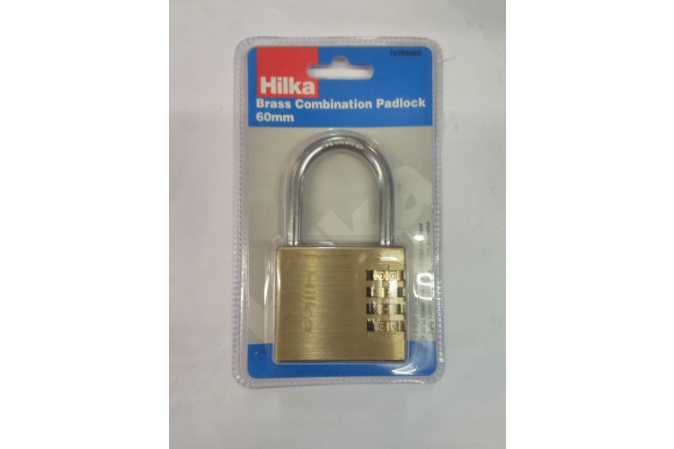 Hilka Brass Combination PadLock 60mm