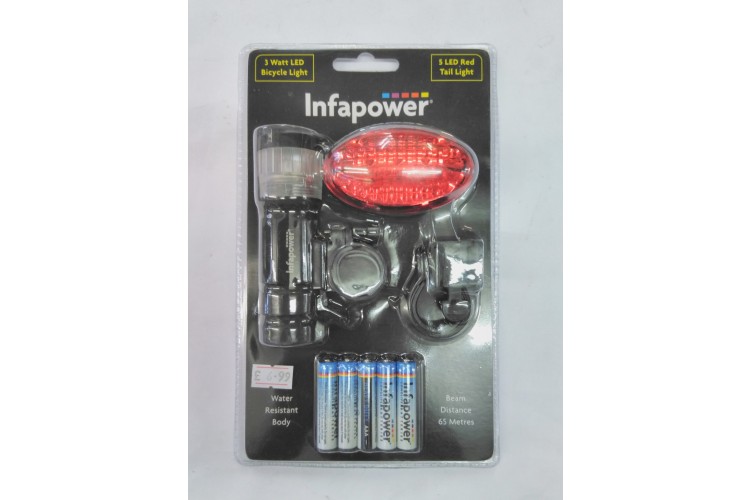 InfaPower 3 Watt LED & 5 LED Red Tail Bicycle Light