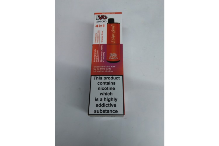 IVG 2400 Puffs 4 in 1 Pomegranate Pear Lemon \ Stawberry Raspberry Ice\ Blueberry Cherry Cranberry\ Orange Brew