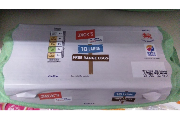 Jacks 10 Large Free Range Eggs