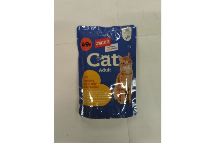Jacks Cat Food 100% Complete Cuts in Jelly with Chicken