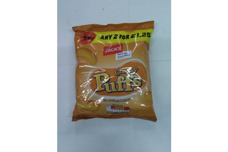 Jacks Cheesy Puffs Any  2 for £1.25 60g