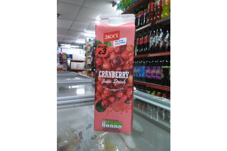 Jacks Cranberry Juice Drink 1Ltr