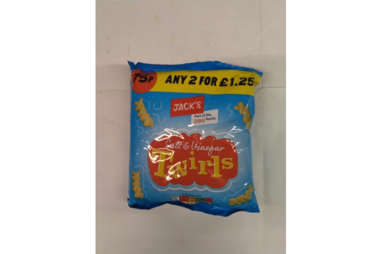Jacks Salt & Vinegar Twirls   2 for £1.25 60g