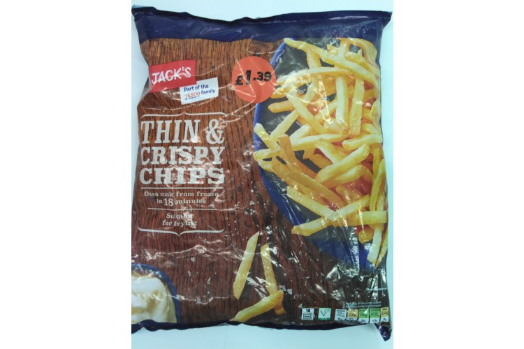 Jacks Thin & crispy oven chips 750ge