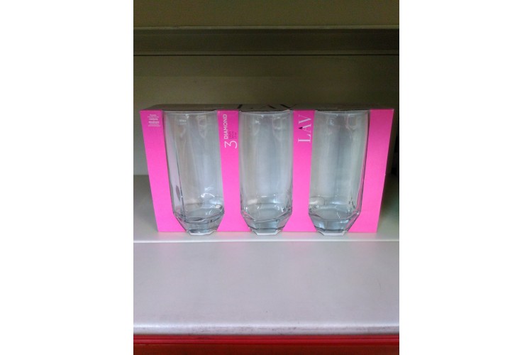 Lav Diamond Drinking Glass 3pc 385cc