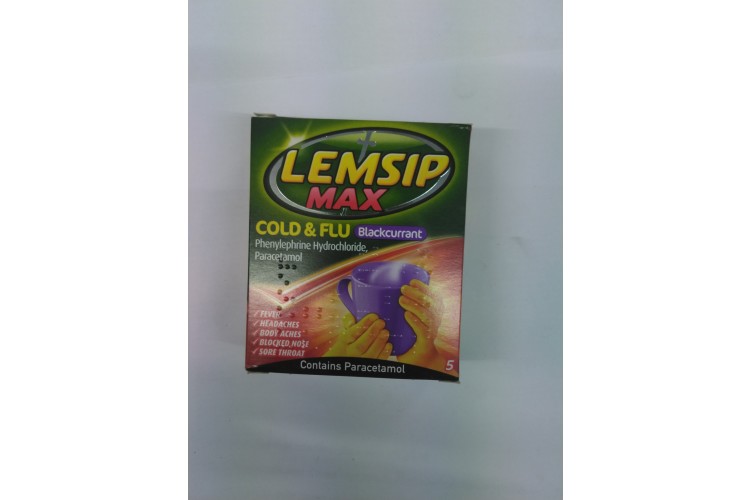 Lemsip Max Cold & Flu Blackcurrant 5 Sachets