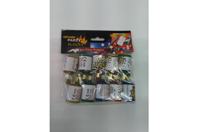 Limited Edition Party Mania10 pcs Party Poppers 