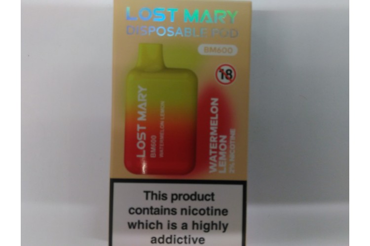 Lost Mary WATERMELON LEMON 2%NICOTINE 600 Puffs